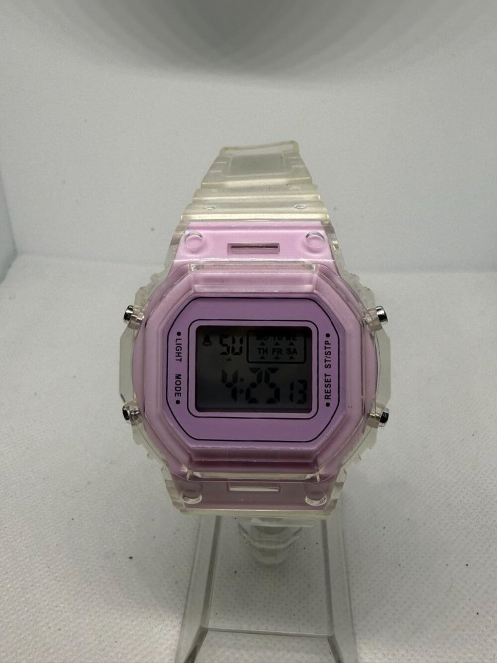Retro Digital Stainless Steel Sports Military Watch Waterproof Electronic Pink